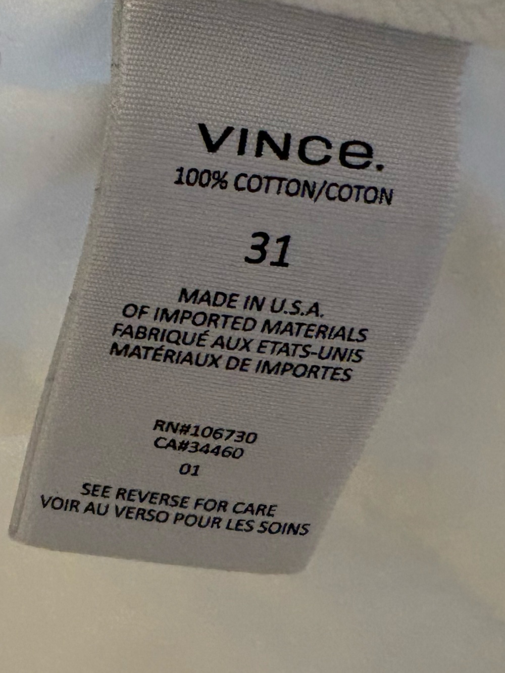 VINCE Womens White Denim
High Rise Utility Cropped Jeans Pants 31 - Picture 6 of 10